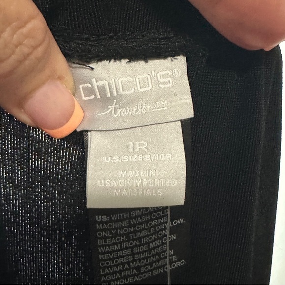 Chico’s Travelers Black Essential Slim Pants Size 1R - Picture 4 of 7